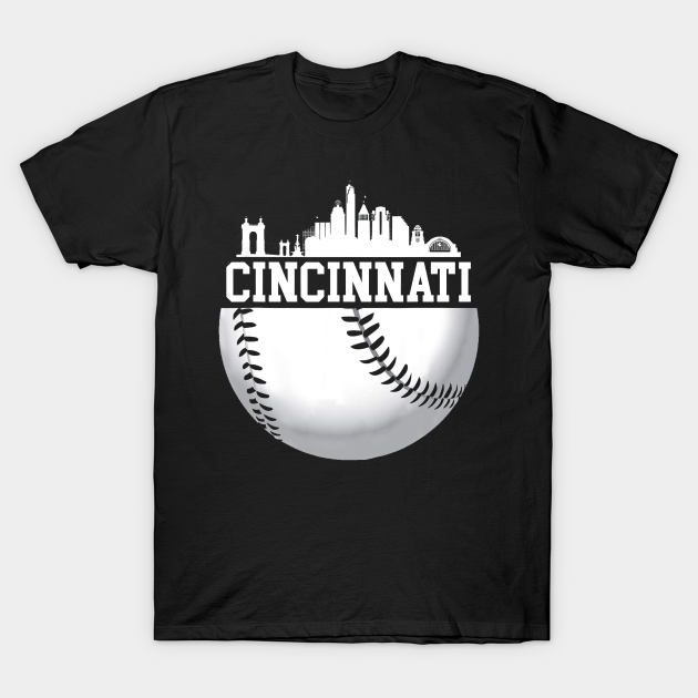 Discover Vintage Downtown Cincinnati Shirt Baseball Retro Ohio State - Cincinnati Baseball - T-Shirt