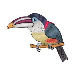 Curl crested aracari bird cartoon illustration T-Shirt