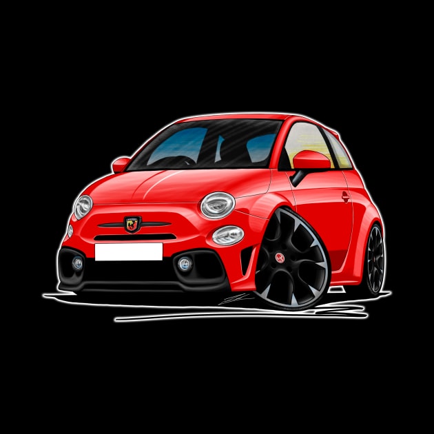 Fiat 500 Abarth Red Caricature by y30man5