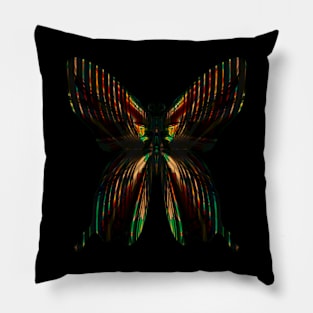 Fantasy Butterfly  with Rippled Green Wings Pillow