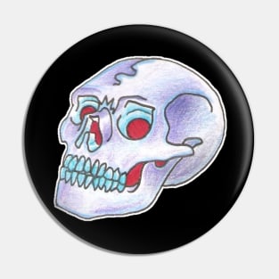 Blue Skull Pin