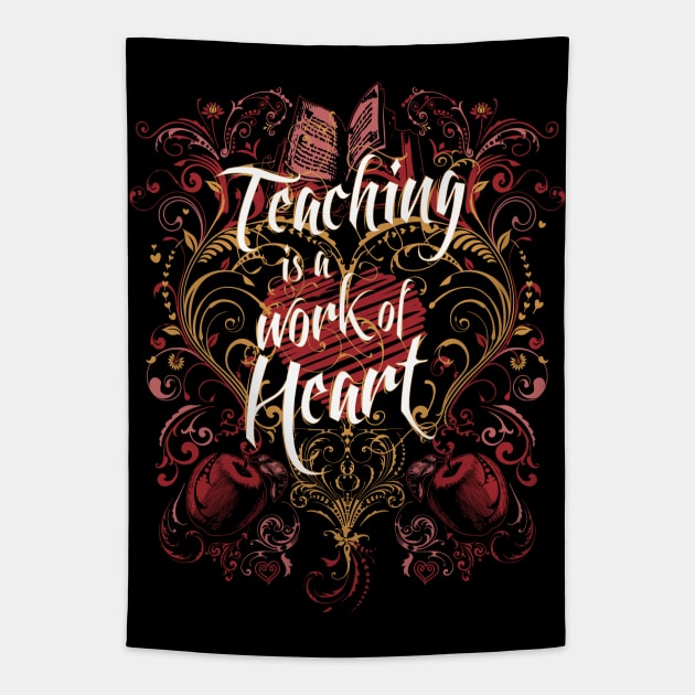 Work of Heart (Gold & Red) Tapestry by djkopet