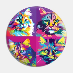 Siberian Cat Pop Art - Cat Lover Gift Pin
