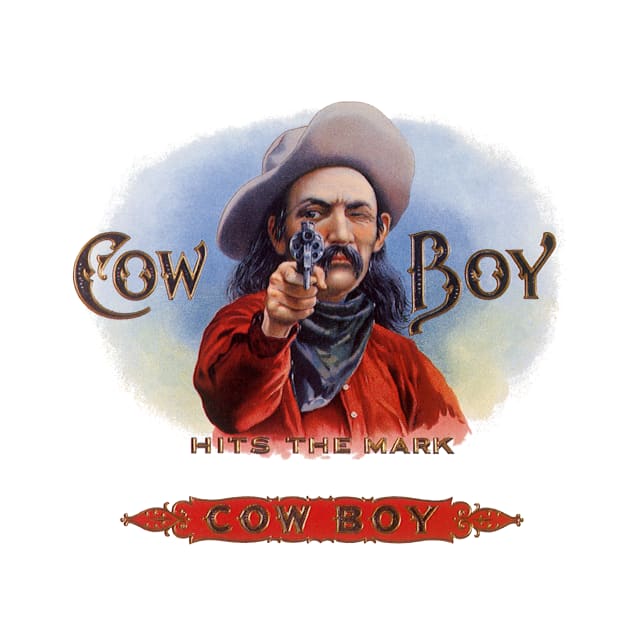 Vintage Cowboy Cigar Label Art by MasterpieceCafe