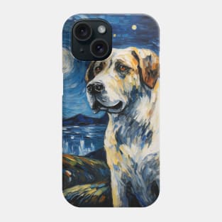 Anatolian Shepherd Dog painted in Van Gogh style Phone Case