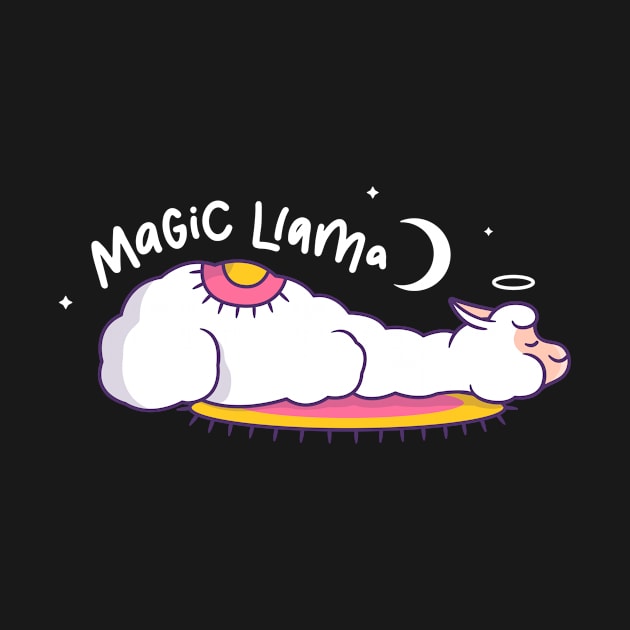 Cute Llama Sleeping Magic Llama by mchda