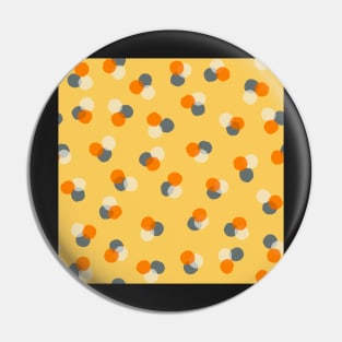 Modern planets in soft buttery golden yellow, denim blue, baby orange and translucent white Pin