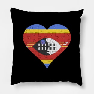 Swazilander Jigsaw Puzzle Heart Design - Gift for Swazilander With Swaziland Roots Pillow