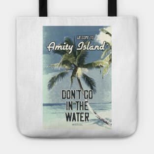 JAWS Amity Island Vintage 1975 Style Movie Poster Don`t Go In The Water Tote