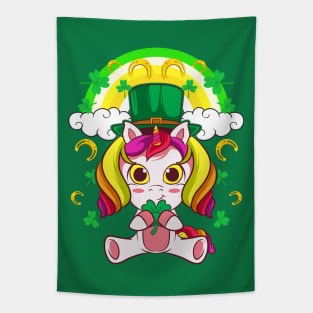 Unicorn Leprechaun St Patricks Day Irish Tapestry