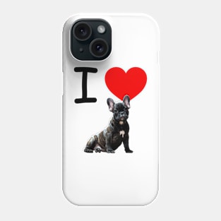 I HEART BLACK FRENCH BULLDOG Phone Case