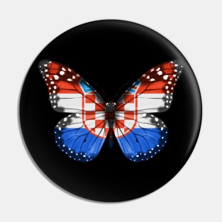 Croatian Flag  Butterfly - Gift for Croatian From Croatia Pin