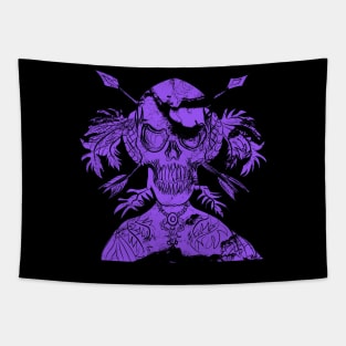 purple skull Tapestry