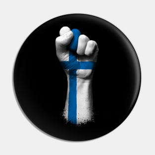 Flag of Finland on a Raised Clenched Fist Pin