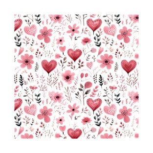 Valentines Watercolor Pattern #5 T-Shirt