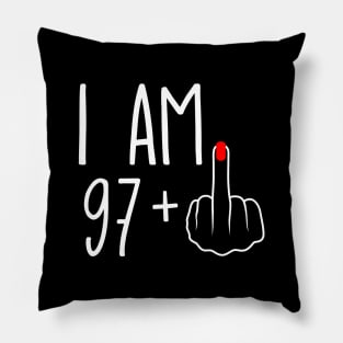 Vintage 98th Birthday I Am 97 Plus 1 Middle Finger Pillow