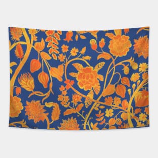 Chinese Orange Floral Pattern - Hong Kong Summer Flowers Tapestry