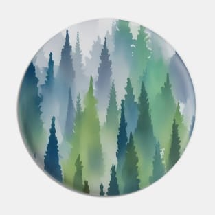 Pine Tree watercolor landscape 4 Pin