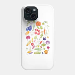 colorful vegetable ink and watercolor collection Phone Case