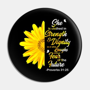 She Is Clothed In Strength Bible Gift Pin