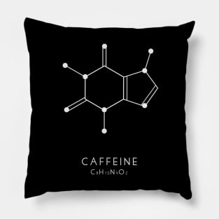 Caffeine Chemical Structure - Black Pillow