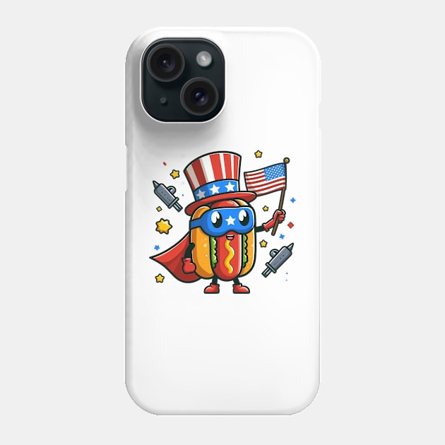 A Whimsical Tribute to American Culture in Cartoon Style Phone Case by ragil_studio