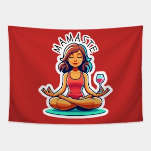 Yoga Wine Mom Tapestry