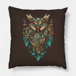 Clockwork Owl II Pillow