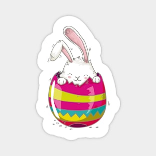 Happy Easter day with Bunny hiding Magnet