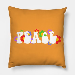 Floral Peace Text Pillow