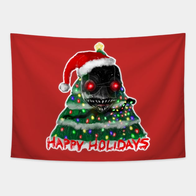 Tree Intruder - Christmas Tree - Happy Holidays Tapestry by Chadwhynot37