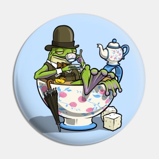 Bull Frog in a China Tea Cup Pin