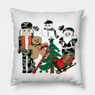 Camo Christmas, illustration, design, holidays Pillow