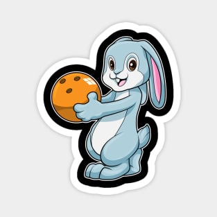 Rabbit at Bowling with Bowling ball Magnet