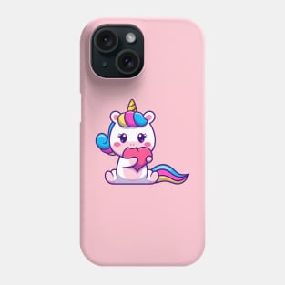 Cute Unicorn Bite Love Cartoon Phone Case