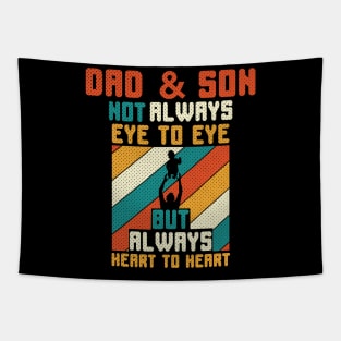 Dad and Son Not Always Eye to Eye Tapestry