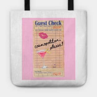 Cosmopolitan Cocktail Y2k Pink Guest Check Print Tote