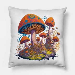 Magic Mushrooms - Colorful Pillow