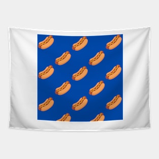 Dark Blue Hot Dog Tapestry