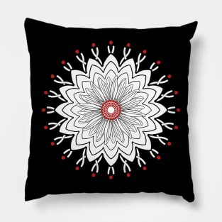 Red Inside Mandala Pillow