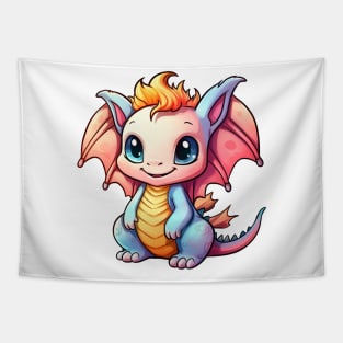 Kawaii Dragon Drawing Tapestry