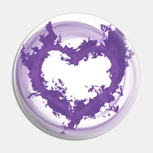 Violet Heart on Fire Pin