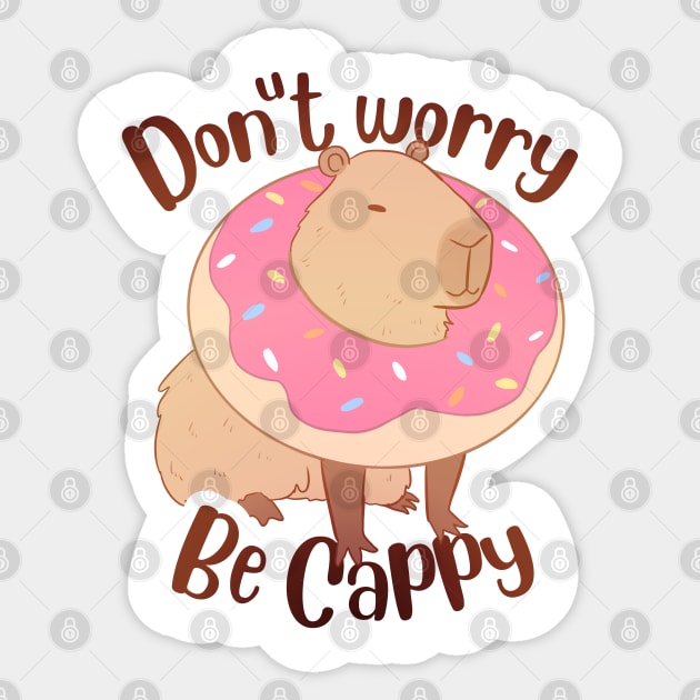 Cute funny capybara with a doughnut for capybara lovers Sticker for Sale  by Yarafantasyart in 2023