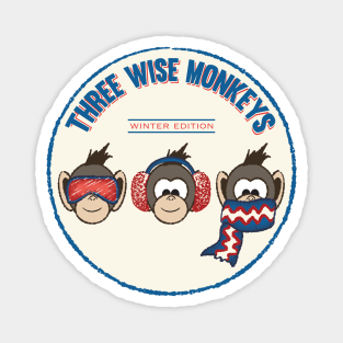 Three Wise Monkeys Winter Edition Magnet