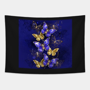 Composition with Sapphire Butterflies Tapestry