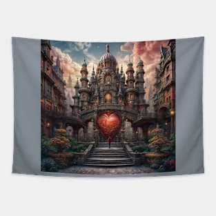 Beautiful heart castle Tapestry