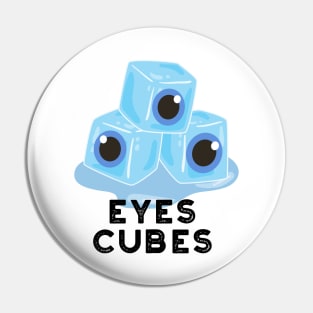 Eyes Cubes Cute Ice Pun Pin