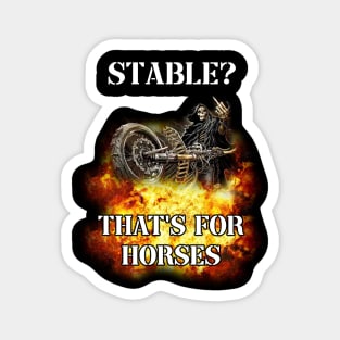 stable? thats for horses badass skeleton Magnet