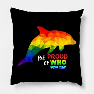 Rainbow Dolphins Pillow