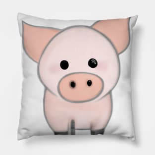 Cute Pig Drawing Pillow